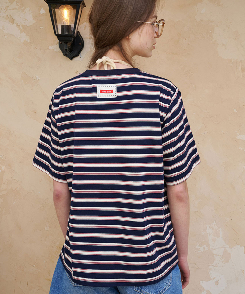 MAC MOC(マックモック)の「マルチリンガー マルチリンガーTシャツ_2カラー(Tシャツ/カットソー・レディース・ネイビー/ライトイエロー・FREE)」の4枚目の写真