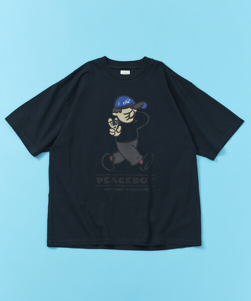 kaoyorinakami(カオヨリナカミ)の「kaoyorinakami × FREAK'S STORE/カオヨリナカミ 別注 ピースボーイ Tee(Tシャツ/カットソー・メンズ・イエロー/オフホワイト/チャコールグレー・MEDIUM/LARGE/SMALL)」の13枚目の写真