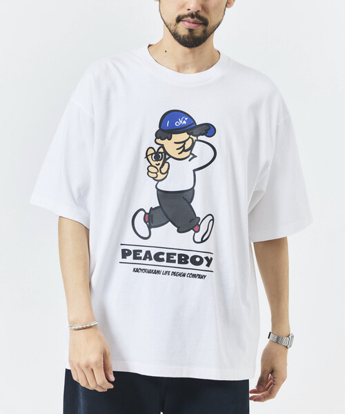 kaoyorinakami(カオヨリナカミ)の「kaoyorinakami × FREAK'S STORE/カオヨリナカミ 別注 ピースボーイ Tee(Tシャツ/カットソー・メンズ・イエロー/オフホワイト/チャコールグレー・MEDIUM/LARGE/SMALL)」の19枚目の写真