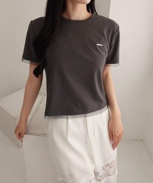 【INGNI SOELA】プレート付チュールドッキングコンパクトTシャツ/WEB限定