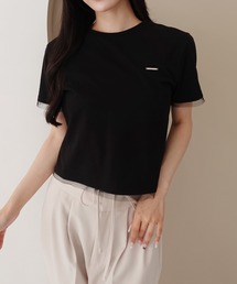 【INGNI　SOELA】プレート付チュールドッキングコンパクトTシャツ／WEB限定
