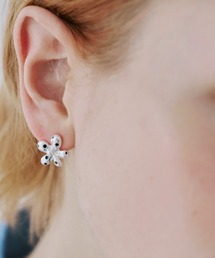 ドット フラワー メタル ピアス