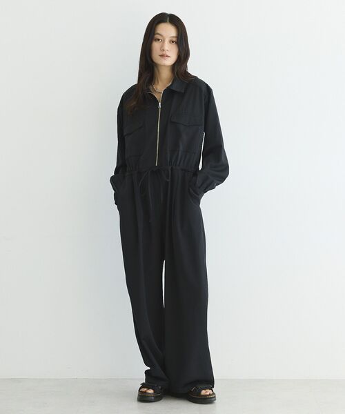 GARAGE OF GOOD CLOTHING（ガレージオブグッドクロージング）の「フロントジップオールインワン（サロペット/オーバーオール・レディース・ブラック・S）」の5枚目の写真