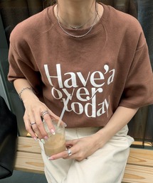 ロゴプリントストレッチTシャツ(chiica select) / 半袖 プリントT ビッグシルエット オーバーサイズ