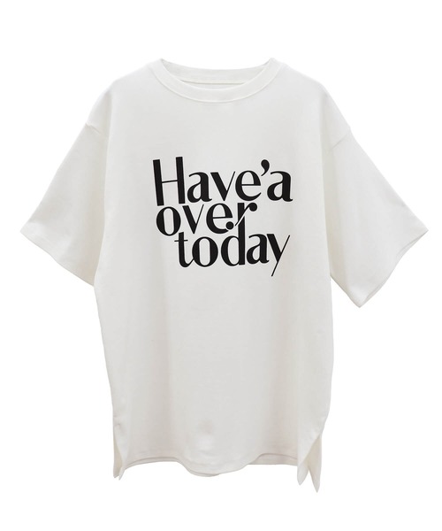 ISOOK(アイスー)の「ロゴプリントストレッチTシャツ(chiica select) / 半袖 プリントT ビッグシルエット オーバーサイズ(Tシャツ/カットソー・レディース・アイボリー/ブラウン・FREE)」の11枚目の写真