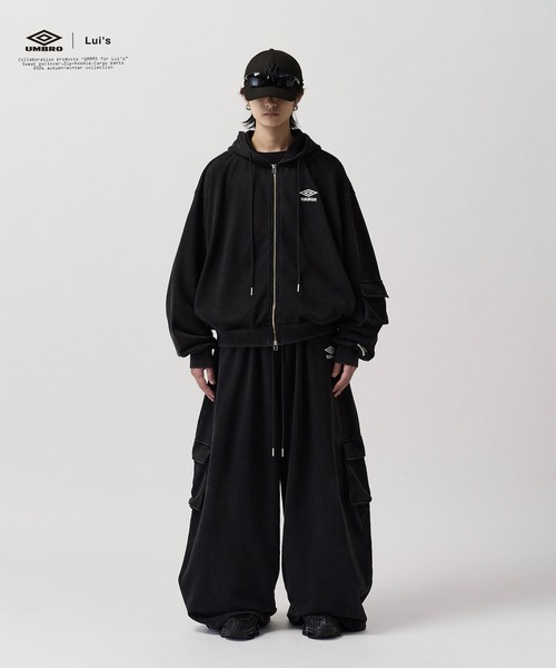 UMBRO(アンブロ)の「【UMBRO for Lui's】FADE VOLUME SWEAT ZIP HOODIE / フェードボリュームスウェットジップパーカー(パーカー・メンズ・ブラック/アイボリー・S/M)」の9枚目の写真