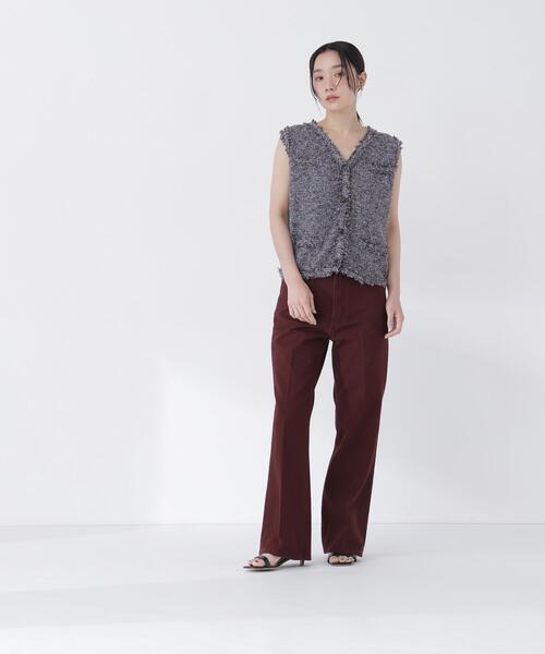 NATURAL BEAUTY BASIC(ナチュラルビューティーベーシック)の「セミフレアツイルパンツ(その他パンツ・レディース・ダークブラウン・SMALL/X-SMALL/MEDIUM)」の1枚目の写真