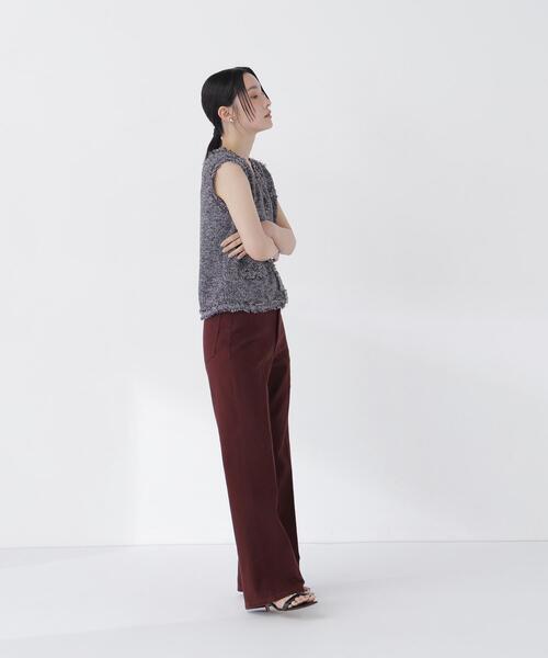 NATURAL BEAUTY BASIC(ナチュラルビューティーベーシック)の「セミフレアツイルパンツ(その他パンツ・レディース・ダークブラウン・SMALL/X-SMALL/MEDIUM)」の7枚目の写真