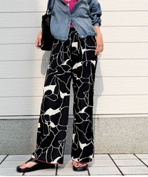 Q | ドローイングプリントリラックスパンツ(その他パンツ)