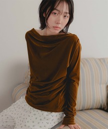 シアーベロアドレープカシュクールトップス
