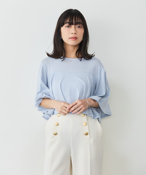 Sirin(シリン)の「ラメフリルレイヤード風プルオーバー(Tシャツ/カットソー・レディース・ベージュ/グレー/ブルー・FREE)」の13枚目の写真