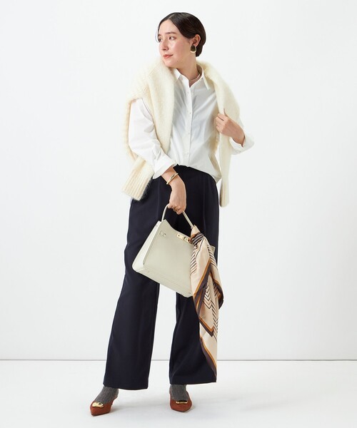NOLLEY’S(ノーリーズ)の「ウォッシャブルベーシックレギュラーシャツ(シャツ/ブラウス・レディース・オフホワイト/サックスブルー・38/36)」の16枚目の写真