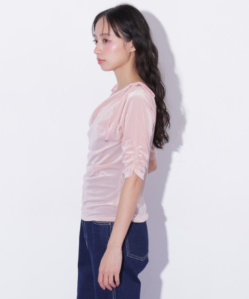 JILL by JILL STUART(ジルバイジルスチュアート)の「シアーベロアドレープトップス(Tシャツ/カットソー・レディース・ブラック/イエロー/ピンク・FREE)」の15枚目の写真