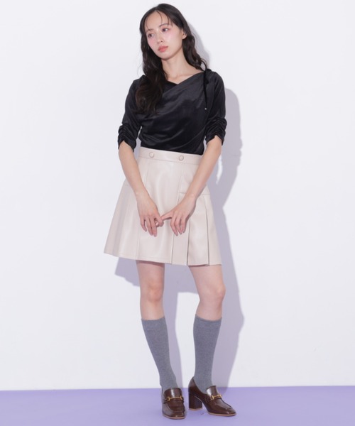 JILL by JILL STUART(ジルバイジルスチュアート)の「シアーベロアドレープトップス(Tシャツ/カットソー・レディース・ブラック/イエロー/ピンク・FREE)」の21枚目の写真