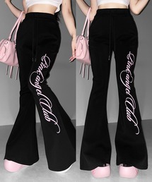 【 PINK ANGEL CLUB 】レタリングロゴスウェットフレアパンツ / PINK ANGEL CLUB lettering logo sweat flare pants