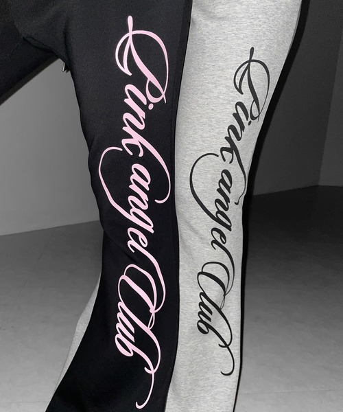 me+em select(ミームセレクト)の「【 PINK ANGEL CLUB 】レタリングロゴスウェットフレアパンツ / PINK ANGEL CLUB lettering logo sweat flare pants(スウェットパンツ・レディース・グレー/ブラック・FREE)」の5枚目の写真