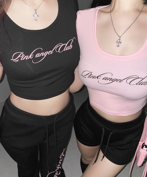 me+em select(ミームセレクト)の「【 PINK ANGEL CLUB 】レタリングロゴスウェットフレアパンツ / PINK ANGEL CLUB lettering logo sweat flare pants(スウェットパンツ・レディース・グレー/ブラック・FREE)」の17枚目の写真