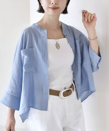 〈手洗い可〉NEW シルク混 シアー 羽織 シャツ