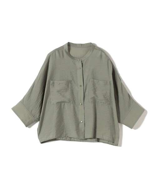 SHIPS(シップス)の「〈手洗い可〉NEW シルク混 シアー 羽織 シャツ(シャツ/ブラウス・レディース・ライトグリーン/ライトブルー/カーキ・ONE SIZE)」の10枚目の写真