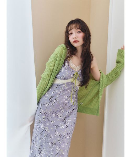 LILY BROWN（リリーブラウン）の「レーストリムサテンキャミワンピース（ワンピース・レディース・ブラック/イエロー/ラベンダー・1/0）」の12枚目の写真