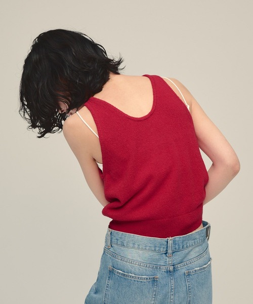 JEANASIS(ジーナシス)の「【eL】9G Loop Yarn NS/1050978(タンクトップ・レディース・アイボリー/レッド/ブラック・FREE)」の18枚目の写真