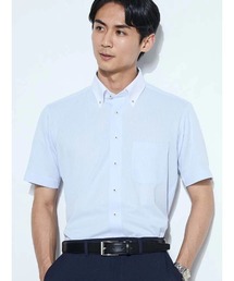 【冷感/完全ノーアイロン】半袖アイシャツ【アイスセンサー】ボタンダウン クレリック