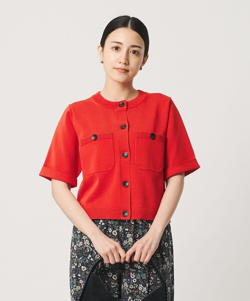 BEAUTY&YOUTH UNITED ARROWS(ビューティーアンドユースユナイテッドアローズ)の「ポケット ハーフスリーブ カーディガン ウォッシャブル(カーディガン/ボレロ・レディース・レッド/オフホワイト/ベージュ/ブラック・FREE)」の13枚目の写真