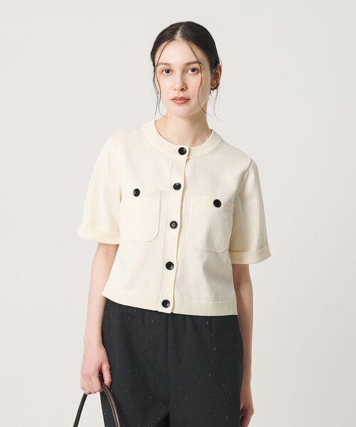 BEAUTY&YOUTH UNITED ARROWS(ビューティーアンドユースユナイテッドアローズ)の「ポケット ハーフスリーブ カーディガン ウォッシャブル(カーディガン/ボレロ・レディース・レッド/オフホワイト/ベージュ/ブラック・FREE)」の15枚目の写真