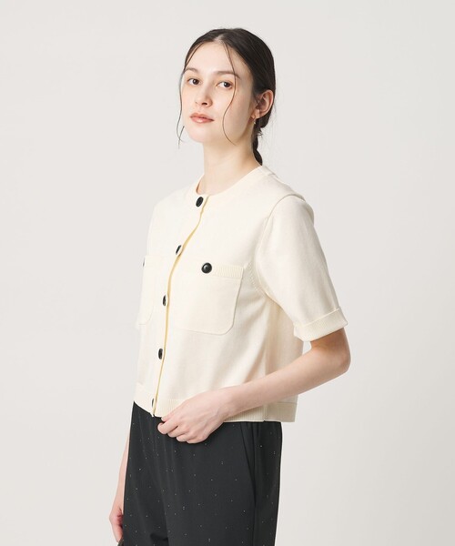 BEAUTY&YOUTH UNITED ARROWS(ビューティーアンドユースユナイテッドアローズ)の「ポケット ハーフスリーブ カーディガン ウォッシャブル(カーディガン/ボレロ・レディース・レッド/オフホワイト/ベージュ/ブラック・FREE)」の16枚目の写真