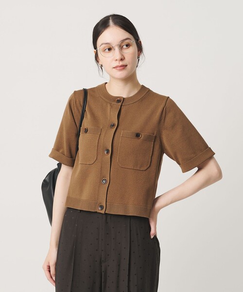 BEAUTY&YOUTH UNITED ARROWS(ビューティーアンドユースユナイテッドアローズ)の「ポケット ハーフスリーブ カーディガン ウォッシャブル(カーディガン/ボレロ・レディース・レッド/オフホワイト/ベージュ/ブラック・FREE)」の21枚目の写真