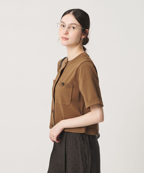 BEAUTY&YOUTH UNITED ARROWS(ビューティーアンドユースユナイテッドアローズ)の「ポケット ハーフスリーブ カーディガン ウォッシャブル(カーディガン/ボレロ・レディース・レッド/オフホワイト/ベージュ/ブラック・FREE)」の5枚目の写真