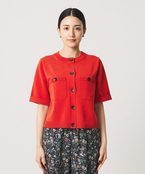 BEAUTY&YOUTH UNITED ARROWS(ビューティーアンドユースユナイテッドアローズ)の「ポケット ハーフスリーブ カーディガン ウォッシャブル(カーディガン/ボレロ・レディース・レッド/オフホワイト/ベージュ/ブラック・FREE)」の7枚目の写真