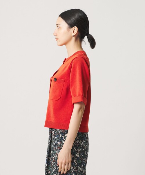 BEAUTY&YOUTH UNITED ARROWS(ビューティーアンドユースユナイテッドアローズ)の「ポケット ハーフスリーブ カーディガン ウォッシャブル(カーディガン/ボレロ・レディース・レッド/オフホワイト/ベージュ/ブラック・FREE)」の8枚目の写真