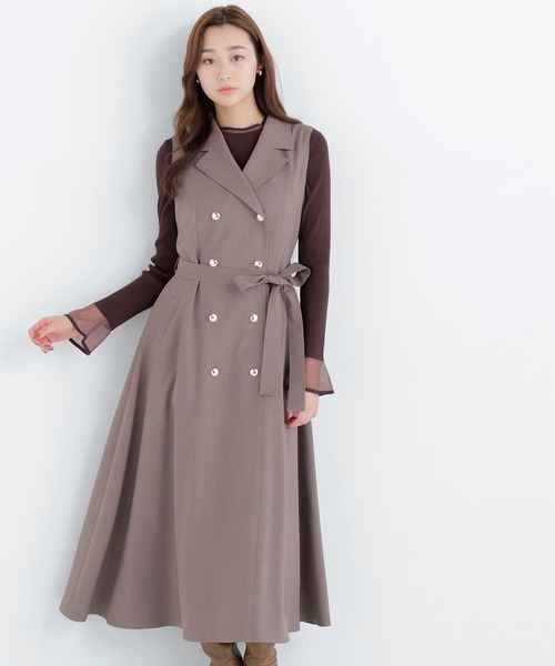 NATURAL BEAUTY BASIC(ナチュラルビューティーベーシック)の「シアーフレアカフスリブニット(ニット/セーター・レディース・ベージュ系その他/ピンク系その他2/オフホワイト/ブルー/ダークブラウン/チャコールグレー/ブラック・フリ-)」の22枚目の写真