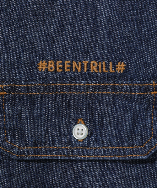 BEENTRILL(ビントリル)の「エッセンシャルデニム半袖シャツ(インディゴ)(その他トップス・メンズ・その他・2XL/LARGE/MEDIUM/X-LARGE)」の5枚目の写真