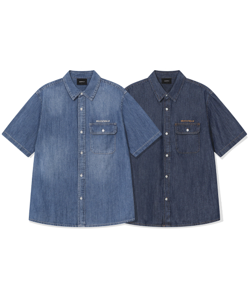 BEENTRILL(ビントリル)の「エッセンシャルデニム半袖シャツ(インディゴ)(その他トップス・メンズ・その他・2XL/LARGE/MEDIUM/X-LARGE)」の2枚目の写真
