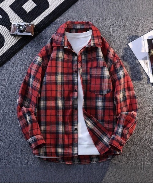 DOUBLE STEAL(ダブルスティール)の「DSクラシックチェックシャツ(シャツ/ブラウス・メンズ・グリーン/レッド・MEDIUM/LARGE/X-LARGE)」の2枚目の写真