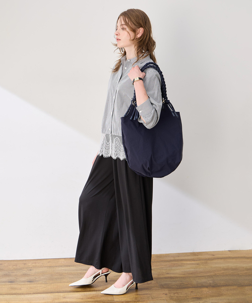 LE SOUK HOLIDAY(ルスークホリデー)の「編み込みハンドルナイロントートバッグ(トートバッグ・レディース・チャコールグレー/ネイビー/ダークブラウン・フリー)」の22枚目の写真