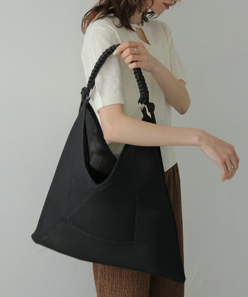 CLEIO（クレイオ）の「【CLEIO】Casselini（キャセリーニ）パラコードハンドルメッシュバック PARACORD HANDLE MESH BAG（ショルダーバッグ・レディース・ブラック/ブラウン・FREE）」の3枚目の写真