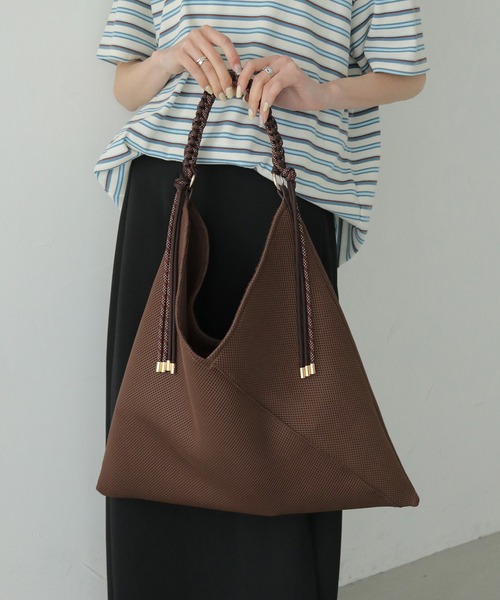CLEIO（クレイオ）の「【CLEIO】Casselini（キャセリーニ）パラコードハンドルメッシュバック PARACORD HANDLE MESH BAG（ショルダーバッグ・レディース・ブラック/ブラウン・FREE）」の7枚目の写真