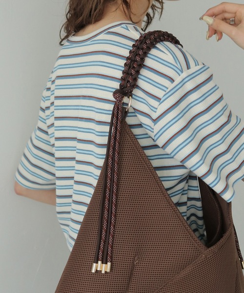 CLEIO（クレイオ）の「【CLEIO】Casselini（キャセリーニ）パラコードハンドルメッシュバック PARACORD HANDLE MESH BAG（ショルダーバッグ・レディース・ブラック/ブラウン・FREE）」の8枚目の写真
