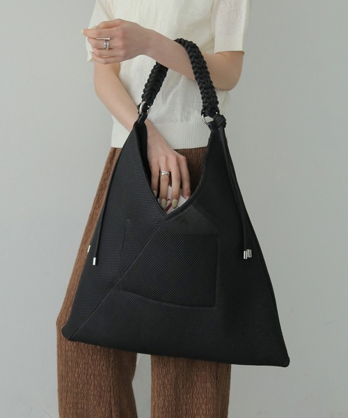 CLEIO（クレイオ）の「【CLEIO】Casselini（キャセリーニ）パラコードハンドルメッシュバック PARACORD HANDLE MESH BAG（ショルダーバッグ・レディース・ブラック/ブラウン・FREE）」の4枚目の写真
