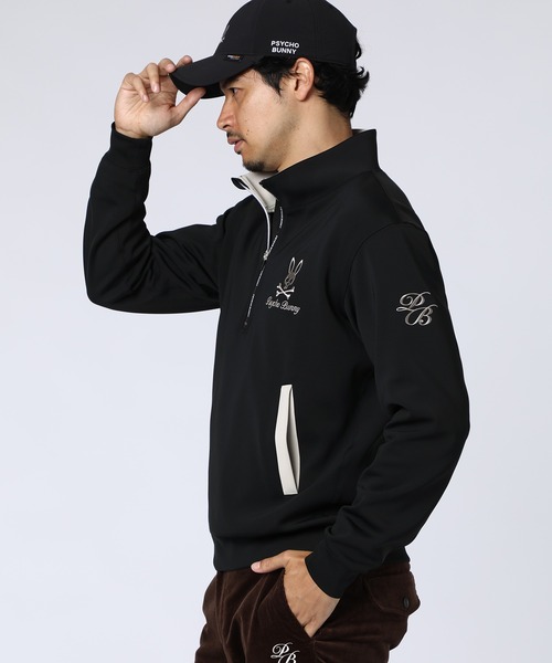 Psycho Bunny（サイコバニー）の「[GOLF]ベアダンボール 刺繍ロゴ ハーフジップ プルオーバー（Tシャツ/カットソー・メンズ・ブラック/グレイッシュベージュ・MEDIUM/X-LARGE/LARGE）」の15枚目の写真