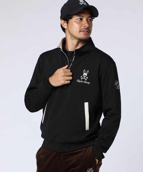Psycho Bunny（サイコバニー）の「[GOLF]ベアダンボール 刺繍ロゴ ハーフジップ プルオーバー（Tシャツ/カットソー・メンズ・ブラック/グレイッシュベージュ・MEDIUM/X-LARGE/LARGE）」の14枚目の写真