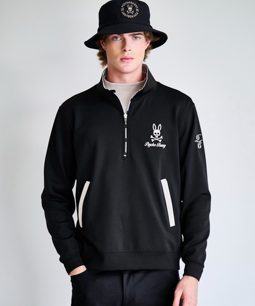 Psycho Bunny（サイコバニー）の「[GOLF]ベアダンボール 刺繍ロゴ ハーフジップ プルオーバー（Tシャツ/カットソー・メンズ・ブラック/グレイッシュベージュ・MEDIUM/X-LARGE/LARGE）」の12枚目の写真
