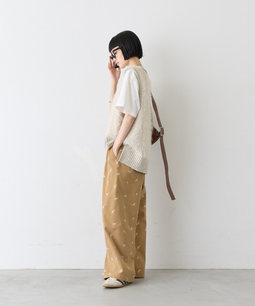 CIAOPANIC TYPY(チャオパニックティピー)の「∴リーフ刺繍ワイドイージーチノパンツ(Tシャツ/カットソー・レディース・カーキ/ベージュ/ブラウン・SMALL/MEDIUM/LARGE)」の10枚目の写真