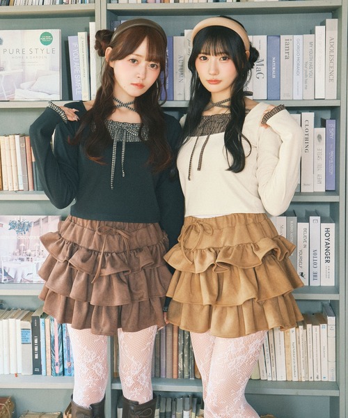 PHILLY（フィリー）の「《セットアップ可能◎》スウェードタッチティアードスカート（スカート・レディース・ブラウン/ダークブラウン・FREE）」の5枚目の写真