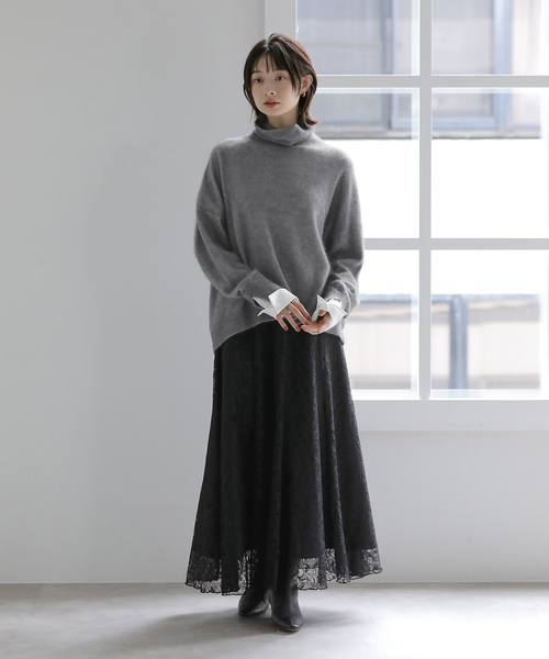 La TOTALITE（ラトータリテ）の「【洗える】カフスドッキングタートルプルオーバー（ニット/セーター・レディース・チャコールグレー/ブラック・FREE）」の9枚目の写真