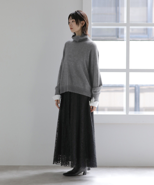 La TOTALITE（ラトータリテ）の「【洗える】カフスドッキングタートルプルオーバー（ニット/セーター・レディース・チャコールグレー/ブラック・FREE）」の10枚目の写真