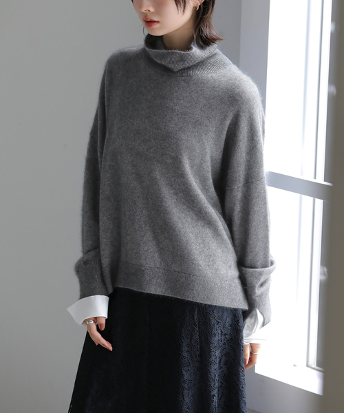La TOTALITE（ラトータリテ）の「【洗える】カフスドッキングタートルプルオーバー（ニット/セーター・レディース・チャコールグレー/ブラック・FREE）」の12枚目の写真